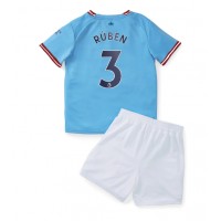 Manchester City Ruben Dias #3 Fußballbekleidung Heimtrikot Kinder 2022-23 Kurzarm (+ kurze hosen)